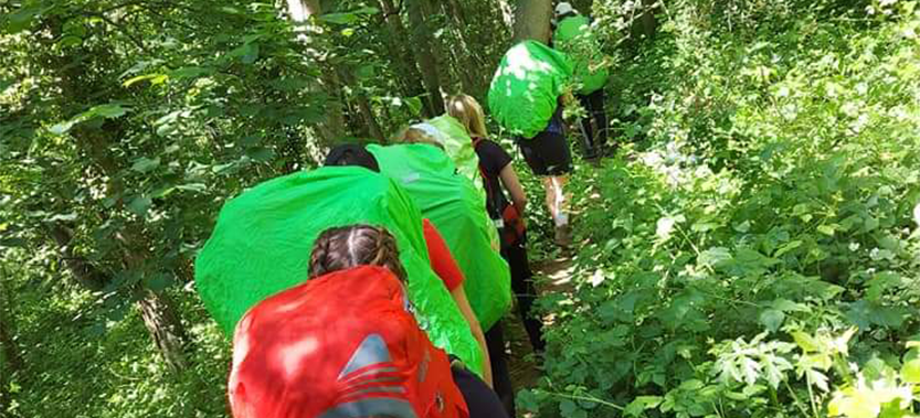 Campsmount Students Walking on an Expedition Trail